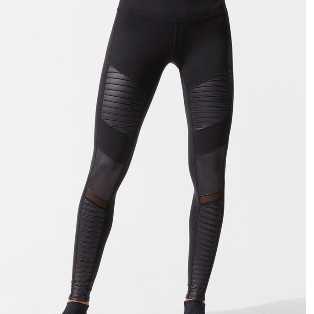 Alo Yoga High Waisted Black Moto Leggings